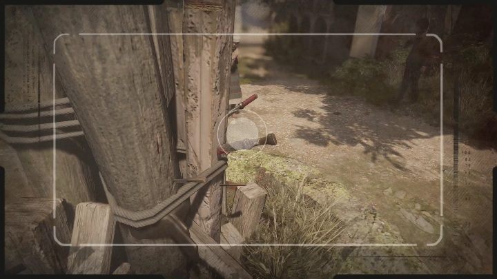 Equip your camera and take a picture so the clue lands in your briefcase - Sherlock Holmes Chapter One: Love, Death, and Cordona - walkthrough, solution - Mycroft Cases - Sherlock Holmes Chapter One Guide