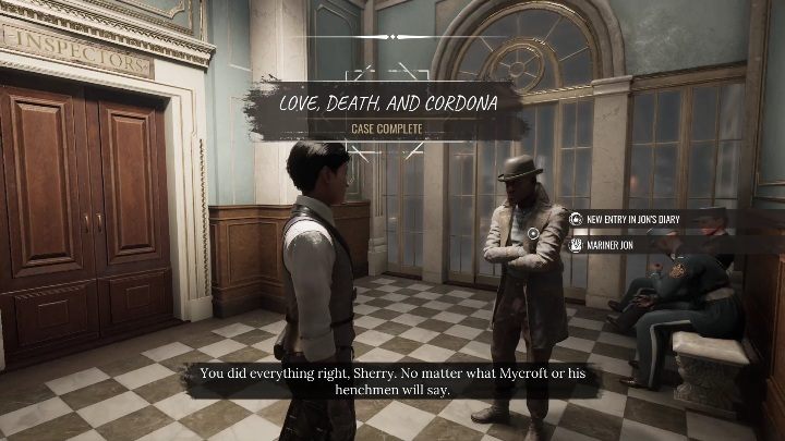After that, you can make the arrest - Sherlock Holmes Chapter One: Love, Death, and Cordona - walkthrough, solution - Mycroft Cases - Sherlock Holmes Chapter One Guide