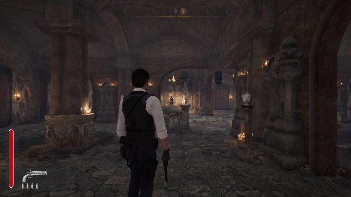 This hideout is in the mausoleum, under the church - Sherlock Holmes Chapter One: Bandit Lairs - list of all - Secrets & Collectibles - Sherlock Holmes Chapter One Guide