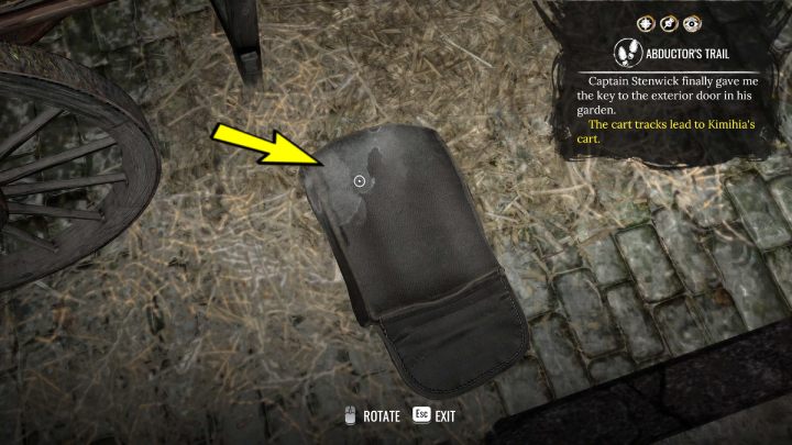 When Sherlock picks up the wallet examine its contents, then turn it over and examine the dirty substance on the back - Sherlock Holmes The Awakened: Chapter 1, Stenwicks Manor - Sherlock Holmes The Awakened: Chapter 1 - Baker Street - Sherlock Holmes The Awakened Walkthrough