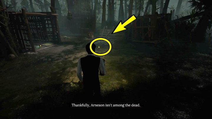 Go forward a bit and examine more footprints on the ground and wooden poles - Sherlock Holmes The Awakened: The Swamp - Sherlock Holmes The Awakened: Chapter 6 - Wetlands - Sherlock Holmes The Awakened Walkthrough