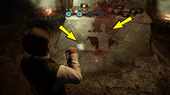Approach the altar and examine the handprints and blood traces in Concentration Mode - Sherlock Holmes The Awakened: The Swamp - Sherlock Holmes The Awakened: Chapter 6 - Wetlands - Sherlock Holmes The Awakened Walkthrough