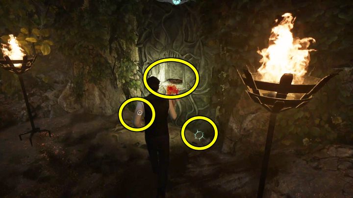 At the stone door, examine the traces on the ground on the right and left side and traces of blood - Sherlock Holmes The Awakened: The Swamp - Sherlock Holmes The Awakened: Chapter 6 - Wetlands - Sherlock Holmes The Awakened Walkthrough