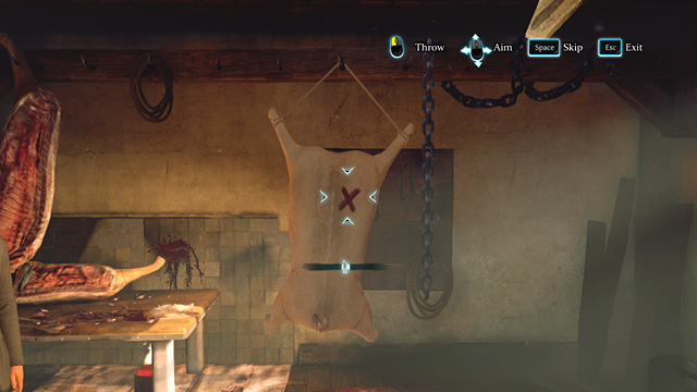 Hit the red X. - Sherlock Holmes Crimes and Punishments: Conduct the harpoon throwing experiment - Sherlock Holmes Crimes and Punishments: The Fate of Black Peter - Sherlock Holmes: Crimes and Punishments Game Guide