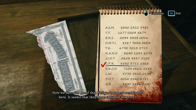 The right abbreviation. - Sherlock Holmes Crimes and Punishments: Examine Liam Hurtleys and John Neligans belongings and talk to the suspects - Sherlock Holmes Crimes and Punishments: The Fate of Black Peter - Sherlock Holmes: Crimes and Punishments Game Guide