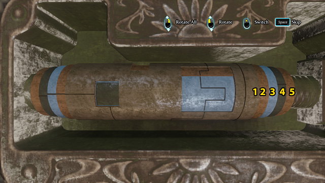 Rotate the two remaining cylinders downwards (simultaneously) so that you can see two windows (left one is smaller than the right one) - Sherlock Holmes Crimes and Punishments: Examine the rail switch and the Mines - Sherlock Holmes Crimes and Punishments: Riddle On The Rails - Sherlock Holmes: Crimes and Punishments Game Guide