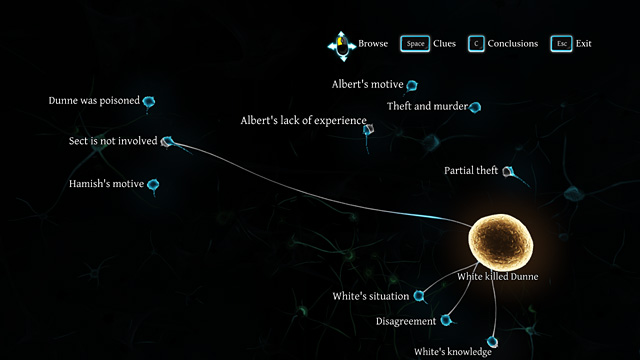 When assuming the following Conclusions: Sect is not involved, Alberts lack of experience, Whites knowledge and Theft and murder, you can end the investigation now (the result may not be right). - Sherlock Holmes Crimes and Punishments: Set up the alkaloid from a chemical laboratory and the caterpillars and perform the experiment with the deadly plants - Sherlock Holmes Crimes and Punishments: The Kew Gardens Drama - Sherlock Holmes: Crimes and Punishments Game Guide