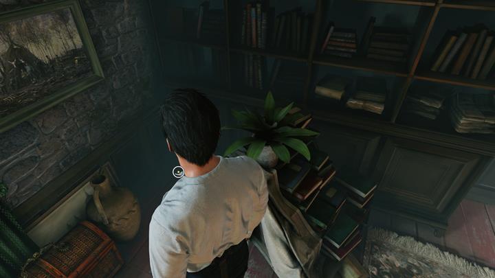 Walk towards the pictures above the fireplace in Lord Marshs office - Searching For Evidence and Analyzing The Handkerchief | Walkthrough - Prey Tell | Walkthrough - Sherlock Holmes: The Devils Daughter Game Walkthrough