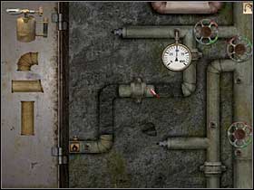 You can see a board, where you have to restore missing pipe and switch some gas knobs - Baker Street, 12 September 1888 - Walkthrough - Sherlock Holmes vs. Jack the Ripper - Game Guide and Walkthrough