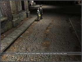 After finishing the conversation go back to the Miter Square and go left - Mitre Square, night 7/8 October 1888 - Walkthrough - Sherlock Holmes vs. Jack the Ripper - Game Guide and Walkthrough