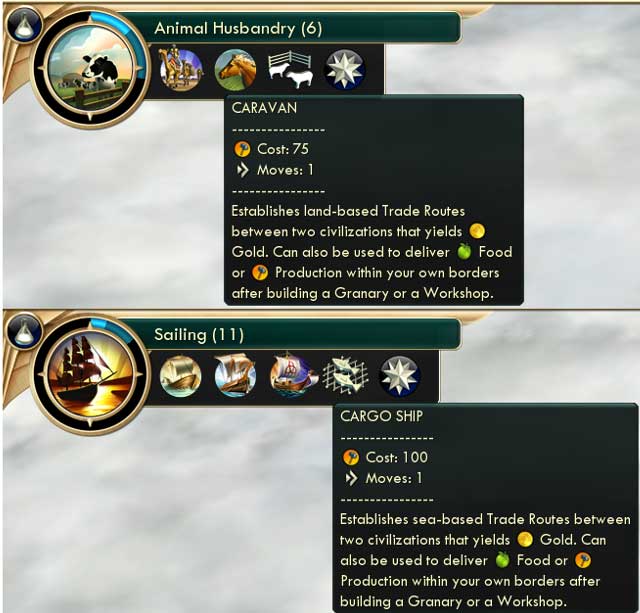 Basic trade technologies - Basic information - Trade routes - Sid Meiers Civilization V - New Brave World - Game Guide and Walkthrough