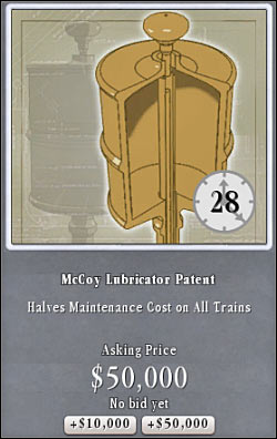 You should try winning at least a few inventions, however don't spend all of your money on them - Auctions - Hints - Sid Meiers Railroads! - Game Guide and Walkthrough