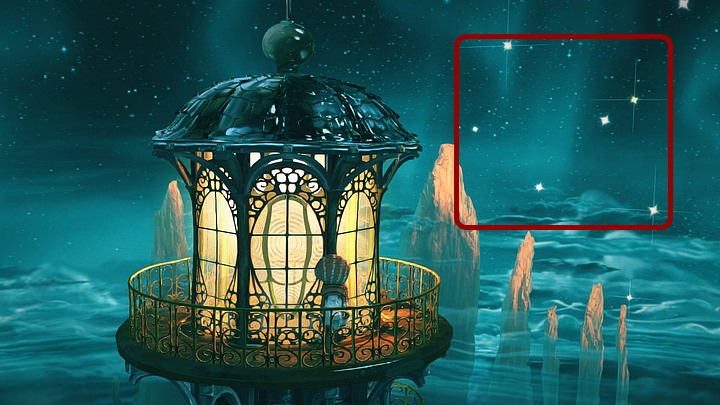 As Renie being at the top of the lighthouse, go slowly around, you will see bigger stars - click them - Final | Walkthrough - Walkthrough - Silence: The Whispered World 2 Game Guide