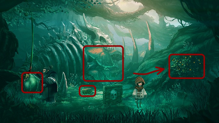 Try berries from the bush on the right (click the bush and move cursor down) - Chapter Two | Walkthrough - Walkthrough - Silence: The Whispered World 2 Game Guide