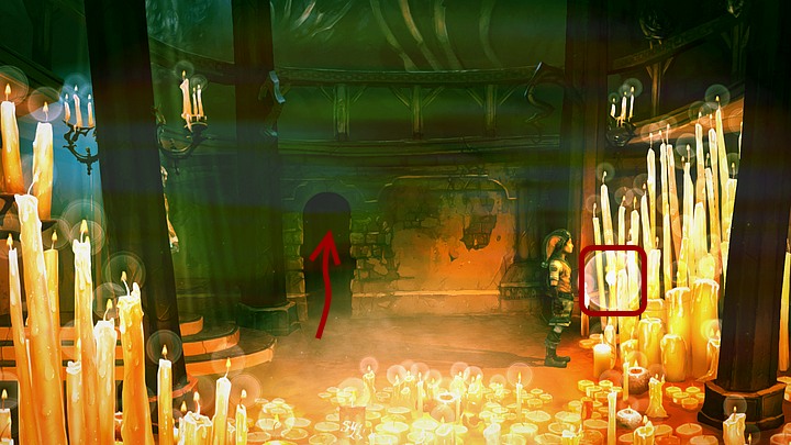 Candles which are here are life-lights, so you need to find Renie and Kyras candles to make them free from the statues forms - Chapter Three | Walkthrough - Walkthrough - Silence: The Whispered World 2 Game Guide