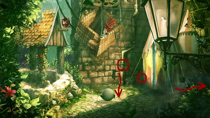 After the accident as Renie who is afraid of jumping on the ground from the balloon, make Balloon Spot and point him the place marked as jump down - Chapter Three | Walkthrough - Walkthrough - Silence: The Whispered World 2 Game Guide