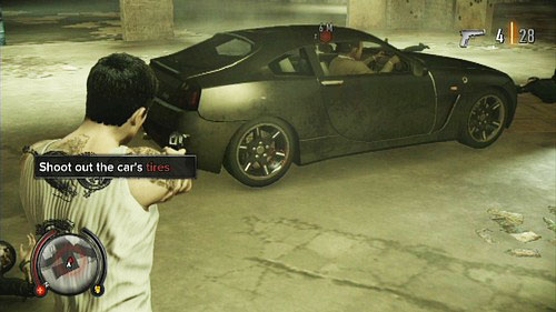 Your last task to shoot out the cars tires and escape from the police - Chain of Evidence - Walkthrough - Sleeping Dogs - Game Guide and Walkthrough