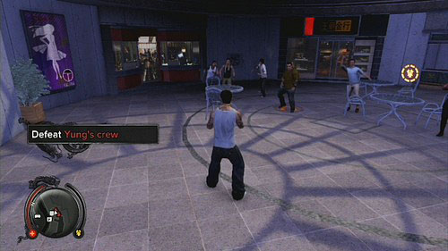 When you finish, go to the marked mall and beat up gangsters inside - Initiation - Walkthrough - Sleeping Dogs - Game Guide and Walkthrough