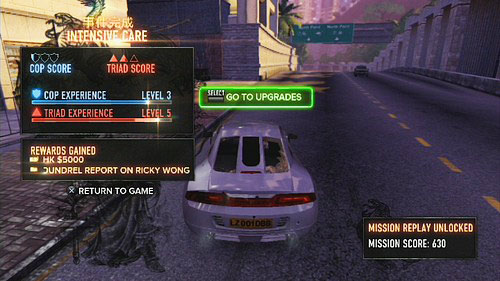 After the death of the last thug, run away from the police, drive Ricky home and end the mission - Intensive Care - Walkthrough - Sleeping Dogs - Game Guide and Walkthrough