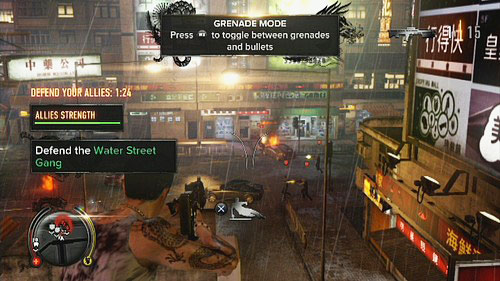 After defeating the second wave of enemies, your companion calls you on the top of the building - Civil Discord - Walkthrough - Sleeping Dogs - Game Guide and Walkthrough