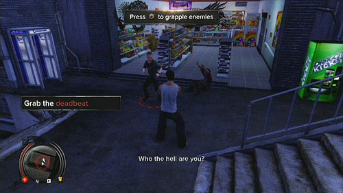 Go to the nearest shop and beat up his two debtors - Popstar Lead 1 - Cop Missions - Sleeping Dogs - Game Guide and Walkthrough