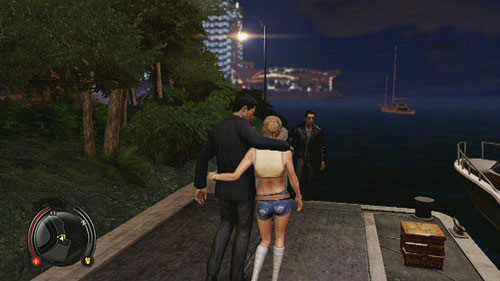 To begin the mission, get to the shore and pass Iliana to the gangster - Kidnapper Lead 3 - Cop Missions - Sleeping Dogs - Game Guide and Walkthrough