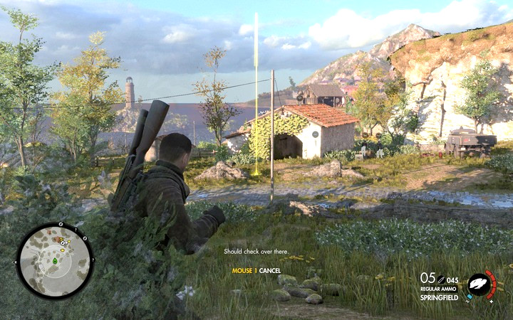 Use rocks like grenades - aim to see where they will land - Sneaking and silent kills | Sniper Elite 4 Tips - Tips - Sniper Elite 4 Game Guide