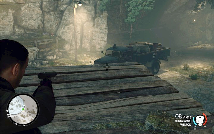 The truck leaving the tunnel - Finding the cache and the ammo truck | Mission 3 Regilino Viaduct - Mission 3: Regilino Viaduct - Sniper Elite 4 Game Guide
