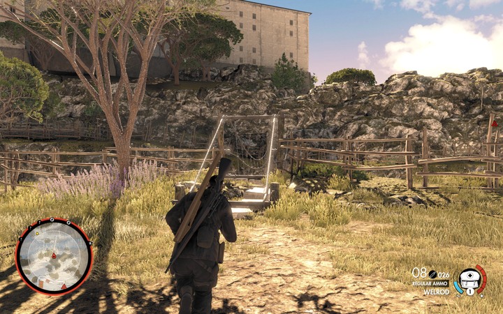 Cross the bridge to get to the monastery - The second cannon and the bell | Mission 5 Abrunza Monastery in Sniper Elite 4 - Mission 5: Abrunza Monastery - Sniper Elite 4 Game Guide