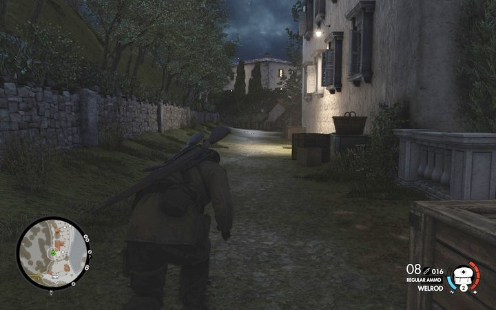 Sneak past the enemies behind their backs and you will get to the isle without raising the alarm - Kill Rothbauer | Mission 7 Giovi Fiorini Mansion in Sniper Elite 4 - Mission 7: Giovi Fiorini Mansion - Sniper Elite 4 Game Guide