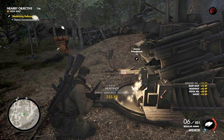 Blow up the second cannon - you can still do that without being seen, although it is going to be more difficult this time - 1st and 2nd cannon, Rothbauers safe | Mission 7 Giovi Fiorini Mansion - Mission 7: Giovi Fiorini Mansion - Sniper Elite 4 Game Guide