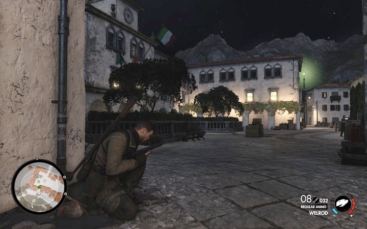 You can enter the building that the sniper is in and eliminate him in melee - Kill the sniper | Mission 7 Giovi Fiorini Mansion - Mission 7: Giovi Fiorini Mansion - Sniper Elite 4 Game Guide