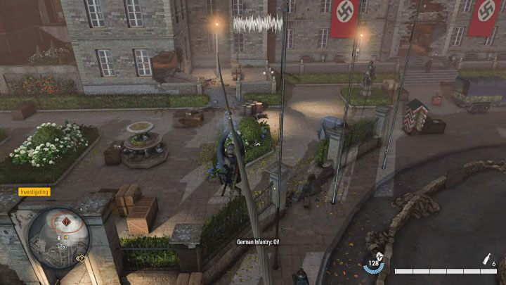 Get to the top floor of the destroyed building (while climbing, make a jump and grab the edge) - Sniper Elite 5: Mission 8 Kill List Target: Shinji Yoshikawa - walkthrough - Mission 8 - Rubble and ruins - Sniper Elite 5 Guide, Walkthrough