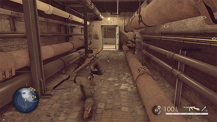 The passage through the sewers is largely linear and there are no enemies in the area - Sniper Elite 5: Infiltrating the U-boat base (Mission 8) - walkthrough - Mission 8 - Rubble and ruins - Sniper Elite 5 Guide, Walkthrough