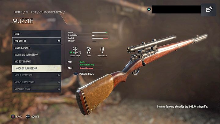 Go to the appropriate tab with the barrels - Sniper Elite 5: Silenced weapons - how to get them permanently or temporarily? - FAQ - Sniper Elite 5 Guide, Walkthrough
