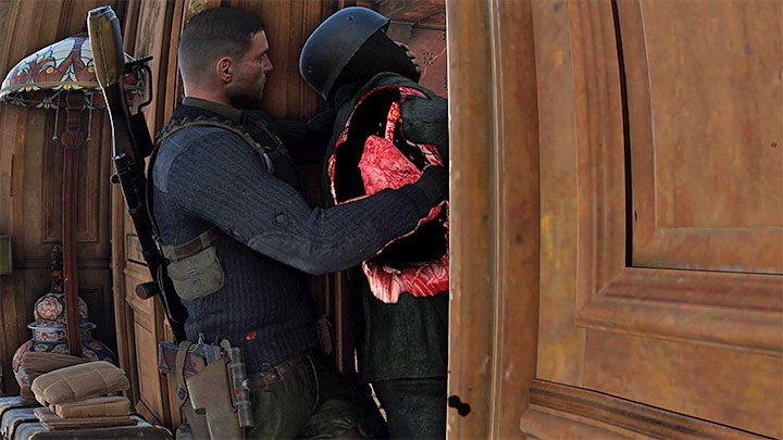 While going through the main corridors of the property, check the radar frequently and activate focus to reduce the risk of encountering an enemy - Sniper Elite 5: Infiltrating the Chateau and finding Mollers office (mission 2) - walkthrough - Mission 2 - Occupied Residence - Sniper Elite 5 Guide, Walkthrough