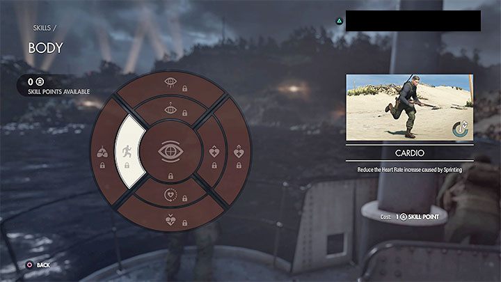 Cardio - cost: 1 skill point - Sniper Elite 5: Best skills - list - Basics - Sniper Elite 5 Guide, Walkthrough
