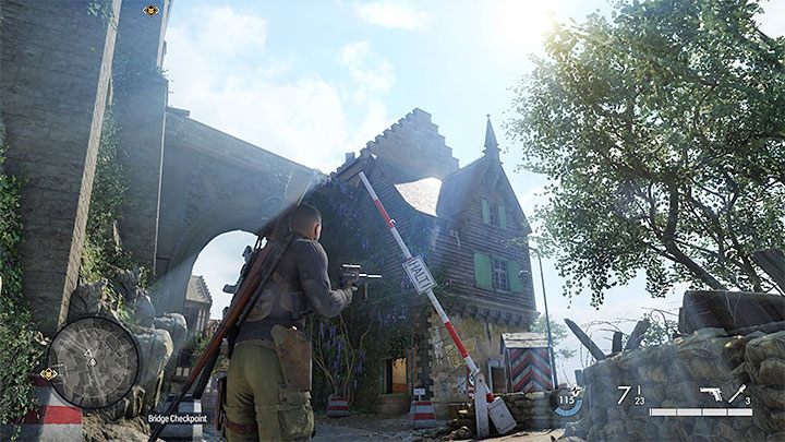 It is located on the main road leading towards the monastery's central building - Sniper Elite 5: Mission 3 (Spy Academy) map and description of the location - Mission 3 - Spy Academy - Sniper Elite 5 Guide, Walkthrough
