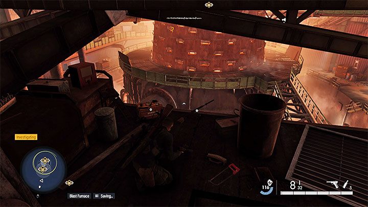 An interesting idea may be to infiltrate the furnace from the side of the steel plant , which is adjacent to it from the north - Sniper Elite 5: Sabotaging the factory (Mission 4) - walkthrough - Mission 4 - War Factory - Sniper Elite 5 Guide, Walkthrough