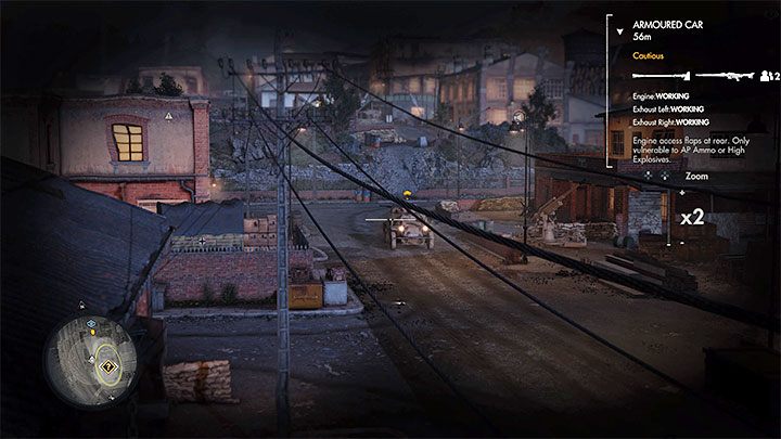 The middle part of the map is patrolled by an enemy armored vehicle and avoiding it can be troublesome - Sniper Elite 5: Mission 4 (War Factory) map and description - walkthrough - Mission 4 - War Factory - Sniper Elite 5 Guide, Walkthrough