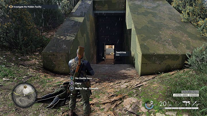 The first option is to infiltrate the place from the south, that is, from the side of the fortifications - Sniper Elite 5: Finding Stealth Plates (mission 5) - walkthrough - Mission 5 - Festung Guernsey - Sniper Elite 5 Guide, Walkthrough