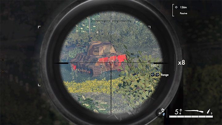 There's a tank patrolling the area near two of the AA guns, which can make destroying them difficult - Sniper Elite 5: Side quests (Mission 6) - walkthrough - Mission 6 - Liberation - Sniper Elite 5 Guide, Walkthrough