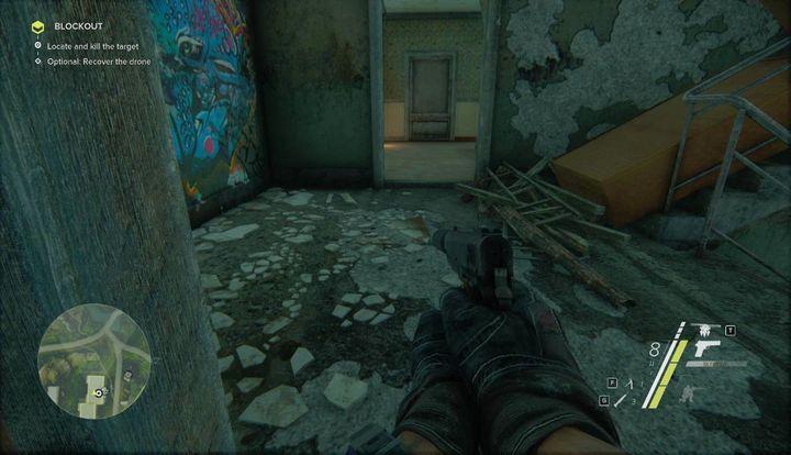 Reach the upper floor and you will come across blocked stairs - Blockout | Act 1 | Walkthrough - Act 1 - Sniper: Ghost Warrior 3 Game Guide