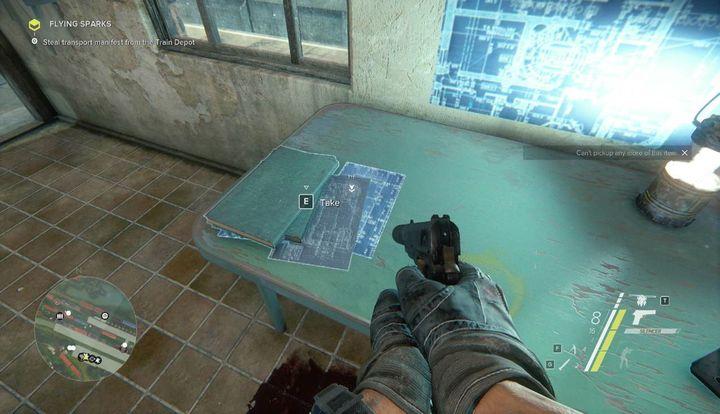 Inside there is a single enemy and the manifest, on the table - Flying Sparks | Act 1 | Walkthrough - Act 1 - Sniper: Ghost Warrior 3 Game Guide