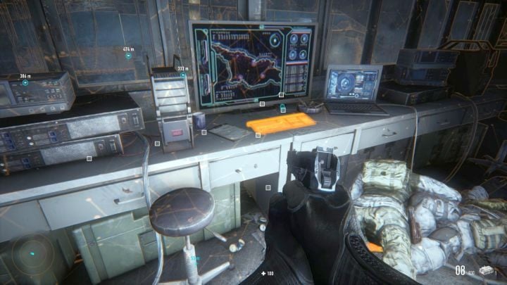 In a room at the top you will find a computer that you need to interact with. - Sniper Ghost Warrior Contracts: Altai Mountains Walkthrough - Sniper Ghost Warrior Contracts: Walkthrough - Sniper Ghost Warrior Contracts Guide