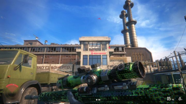 Your main target, Kurchatov, is in the building in front of you. - Sniper Ghost Warrior Contracts: Sibirskaya-7 Junction Walkthrough - Sniper Ghost Warrior Contracts: Walkthrough - Sniper Ghost Warrior Contracts Guide