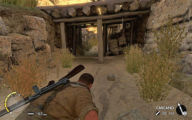 Use the trenches and lower paths to stay undetected - Sniper Elite 3 Afrika: Exploring the southern camp - Sniper Elite 3 Afrika: Mission 3 - Halfaya Pass - Sniper Elite III: Afrika Game Guide