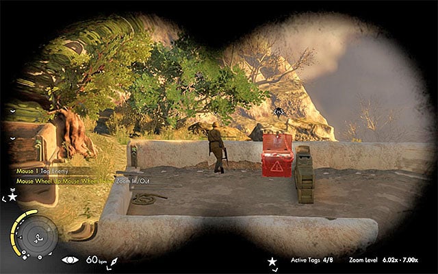 Investigate the area using your binoculars - Sniper Elite 3 Afrika: Exploring the central part of the map - Sniper Elite 3 Afrika: Mission 3 - Halfaya Pass - Sniper Elite III: Afrika Game Guide