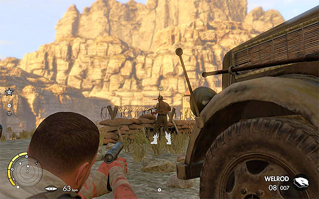 It is best to eliminate your enemies using a silenced weapon - Sniper Elite 3 Afrika: Destroying the second artillery station - Sniper Elite 3 Afrika: Mission 3 - Halfaya Pass - Sniper Elite III: Afrika Game Guide