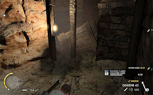 The collectible card in the tunnel - Sniper Elite 3 Afrika: Getting to the old city - Sniper Elite 3 Afrika: Mission 5 - Siwa Oasis - Sniper Elite III: Afrika Game Guide